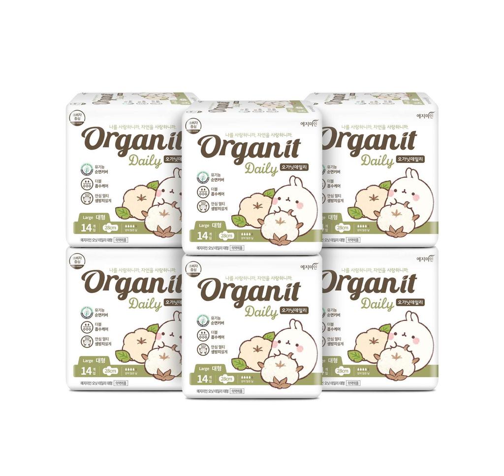 Yejimiin Organit Daily Organic Cotton Cover Sanitary Napkin Large Capacity 3 Types Choose 1