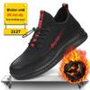 Men's High-Top Waterproof Winter Safety Shoes - Anti-Smash, Anti-Puncture, Velvet & Cotton Lined