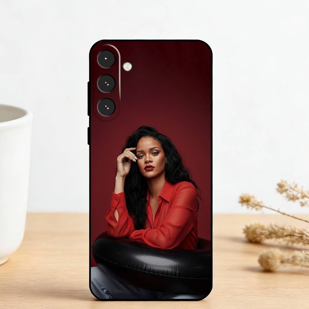 Чехол для телефона популярной певицы R-Rihanna для Samsung Galaxy A73, A72, A71, A70, A53, A52, A51, Других Мягкий черный чехол