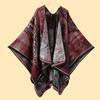 Shawl Imitation Cashmere Knitted Scarf Split Fork Oil Painting Cape Cloak Outside