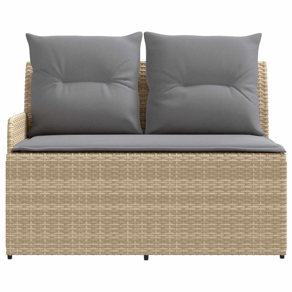 Garden Armchair Sofa with Corner Sofa 2 Pieces Beige and Light Grey