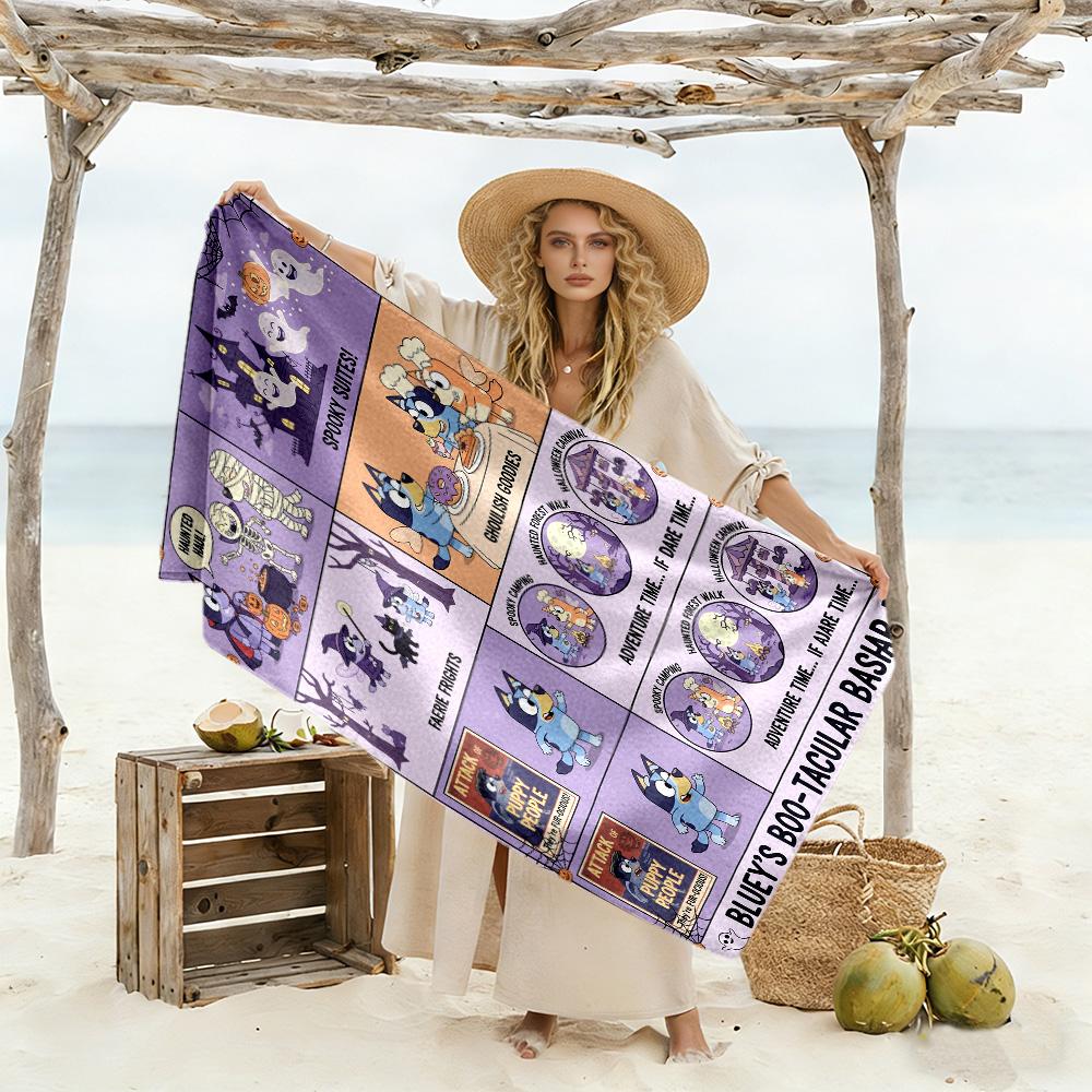 Bluey Family Adventure Beach Towel Soft Durable Quick-Dry Comfortable Lightweight
