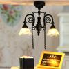 Mini Dollhouse Colored Glass Lamp 1:12 Ceiling Lamp Chandelier  Doll House Accessories