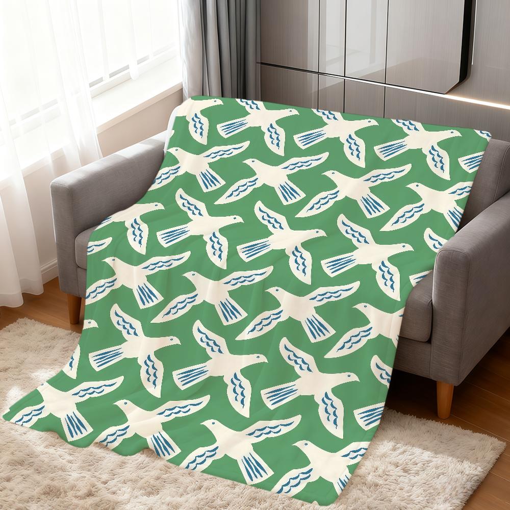 Color fashion versatile modern seagulls bird soft warm plush blanket dorm sofa living room pet hogar bed gift nap home Flannel