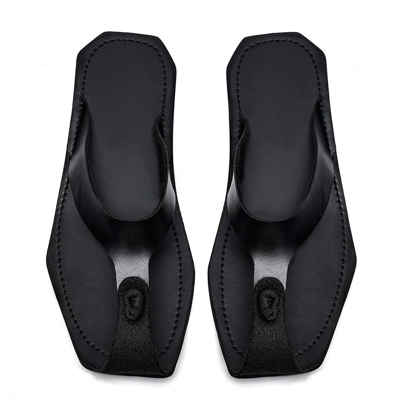 Мода Новый Бренд Натуральная Кожа Мужские Шлепанцы Классическая Летняя Обувь Повседневная Мода Роскошные Тапочки Уличные Высокое Качество Пляжные Плоские