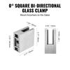 Glass Clamp 4 PCS Square Railing Bracket for 0.31 "-0.47 " Glass Silver