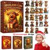 Christmas Highland Cow Advent Calendar 24 Days Christmas Countdown Calendar 3D PVC Highland Cow Ornaments Xmas Christmas Gifts