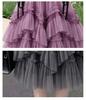 Girls' Half length Skirt Set Summer T-shirt Mesh Cake Skirt Two piece Set