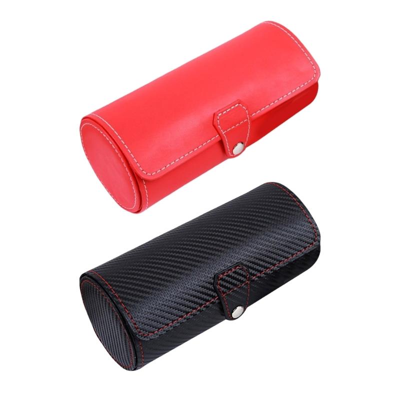 Дорожный чехол для часов, органайзер, аксессуар для мужчин, из ПУ кожи, держатель для дисплея с 3 слотами, элегантный плетеный узор