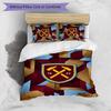 West Ham United Football Printed 3 Pieces Bedding Set, Comfortable Skin Friendly Bedroom Duvet Cover Set