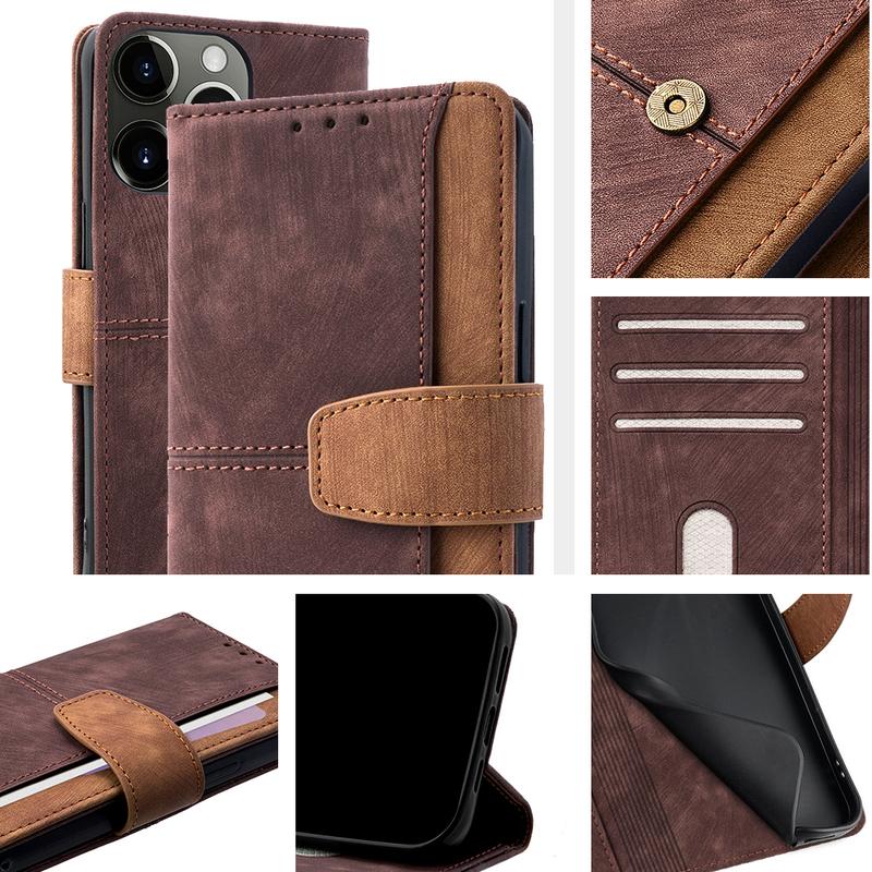 Metal buckle Leather Wallet Phone Case For iPhone 17 Pro Max iphone 16 15 14 13 Pro Max 16 Plus 16E Air Magnetic Flip Cover