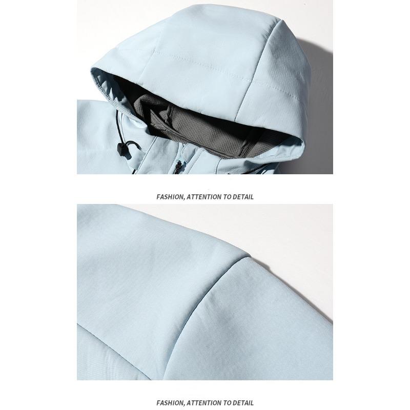 Outdoor Jacket Men Women Spring Autumn Windproof Climbing Coat Casual Hooded Men Jacket Polyester Fabric Hiking Windbreaker