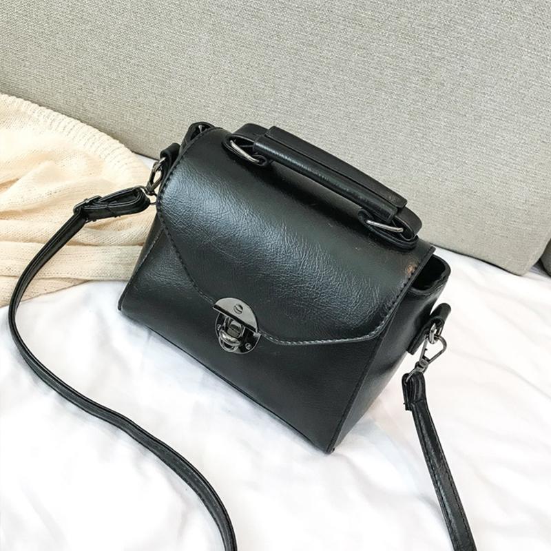 Small Square Bags For Women Fashion Solid Color Designer Crossbody Shoulder Bag Vintage PU Leather Handbags Female Bag