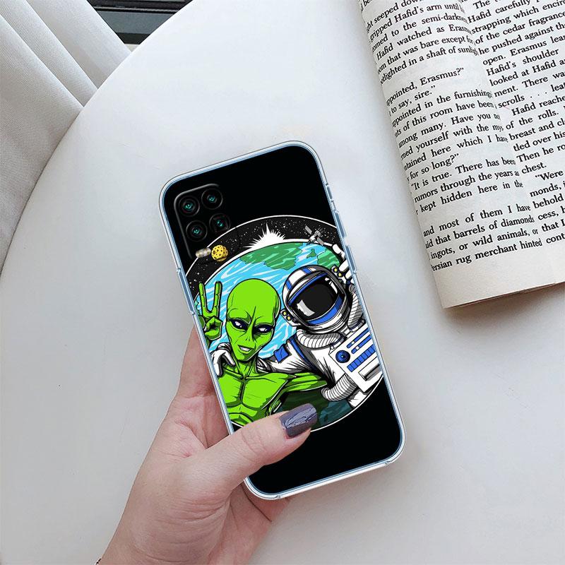 Astronaut Space Alien UFO Transparent Phone Case for Motorola Moto G10 G20 G30 G31 G32 G34 G35 G41 G42 G50 G51 G52 G55 G60 G60S