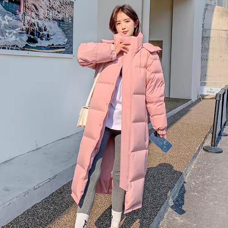 Длинная куртка-пуховик для колледжа, женская зимняя мода 2024 года, утолщенная свободная теплая белая куртка-пуховик для пары