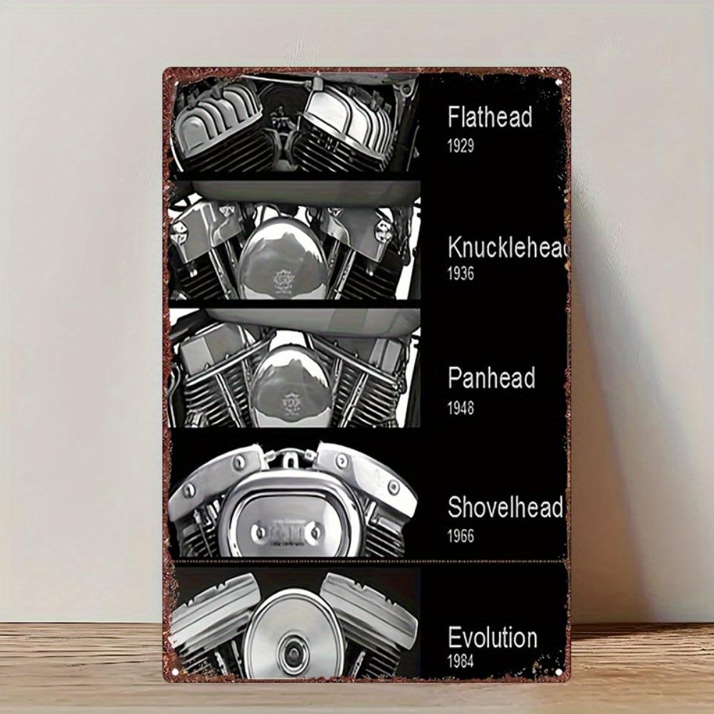 Vintage Metal Sign x Inch Retro Garage Wall Art Motorcycle Engine Copper Decor for Home Bar Cafe