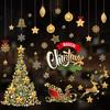 1Set Christmas Snowflake Window Clings Stickers For Glass, Xmas Decals Decorations Holiday Snowflake Santa Claus Reindeer Decals