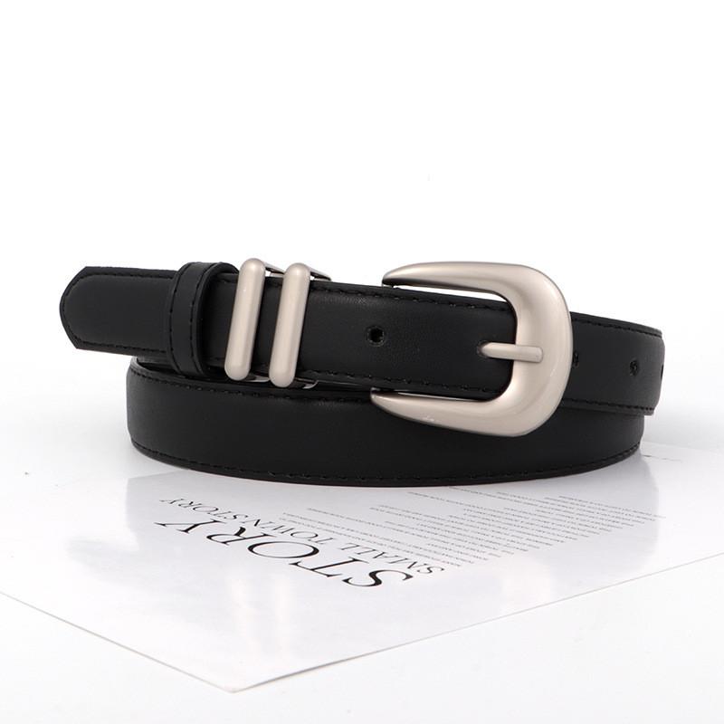 Pu Womens Leather Belt With Pin Buckle For Business Casual And Denim Styles