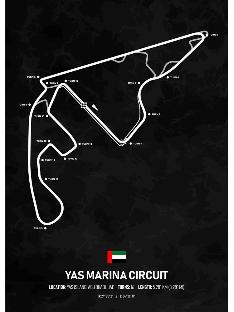 Гоночная трасса текстура F1 сезонный календарь 2023 плакаты настенная живопись с принтом картина на холсте для гостиной домашний декор