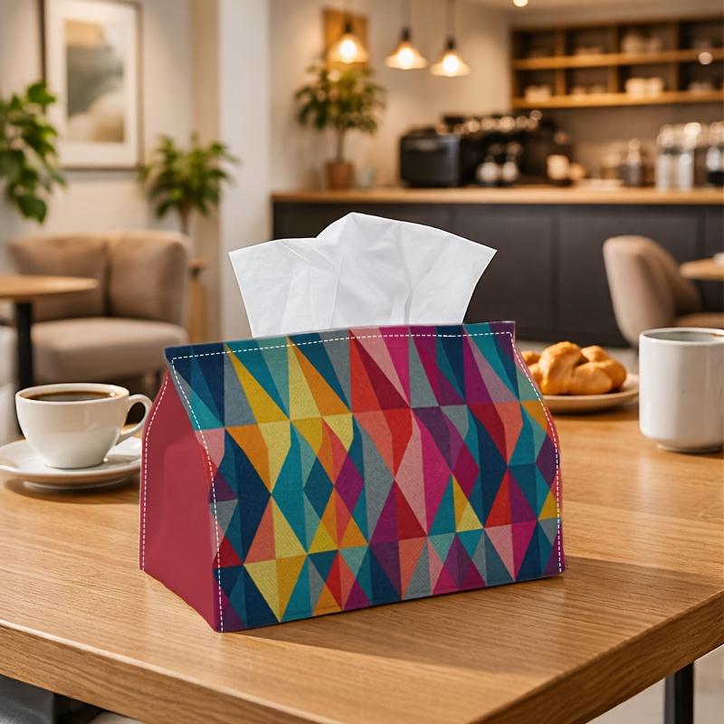 1pc Contemporary Harlequin Tissue Holder | Versatile Napkin Dispenser, Ideal for Home, Gatherings, Vehicle Decor Abstract Diamond Design - Ornamental