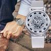 Vogue Men Quartz Watch Hollow Stainless Steel Business Watches Fashion Skeleton Male Mesh Belt Mens Sports Wrist