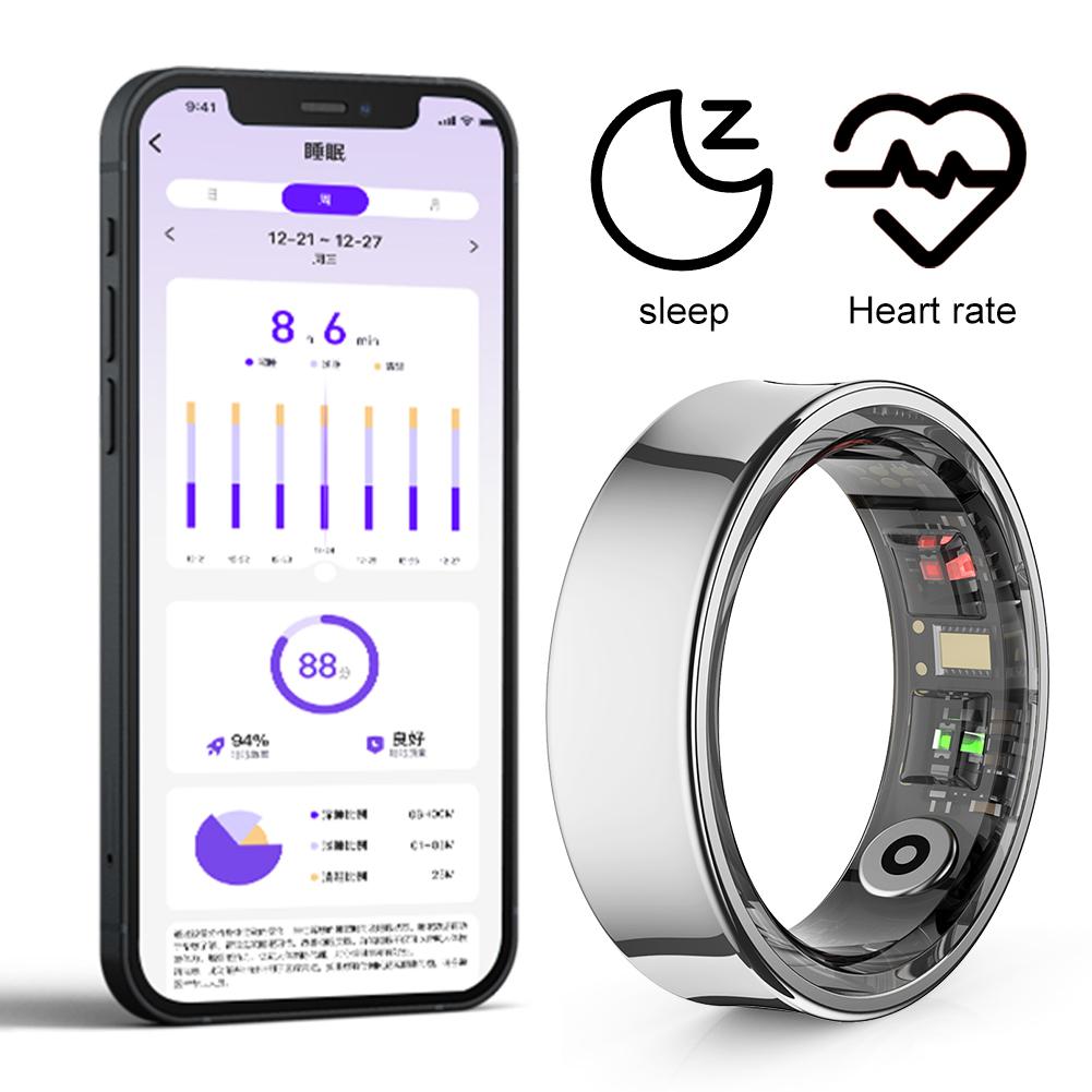 R09 Smart Ring Waterproof Health Fitness Rings Heart Rate Blood Oxygen Sleep Monitoring Fitness Tracker for Xiaomi Samsung Phone