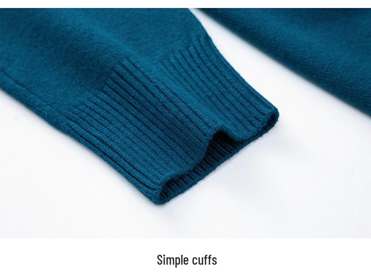 Мужской вязаный свитер с высоким воротником - Теплый однотонный пуловер для мужчин среднего и молодого возраста