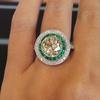Fashion Women Big Round Multicolor Engagement Finger Ring Jewelry