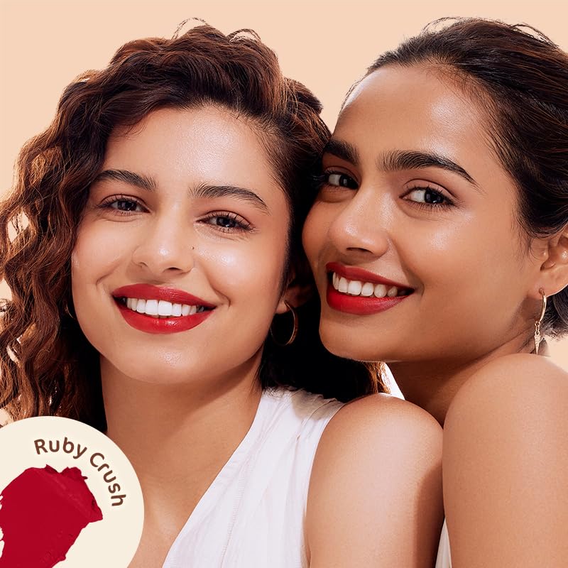 Mamaearth Creamy Matte Long Stay Lipstick 4.2g Ruby Crush Hydrating Non-Drying Flakeproof 8-Hour Color