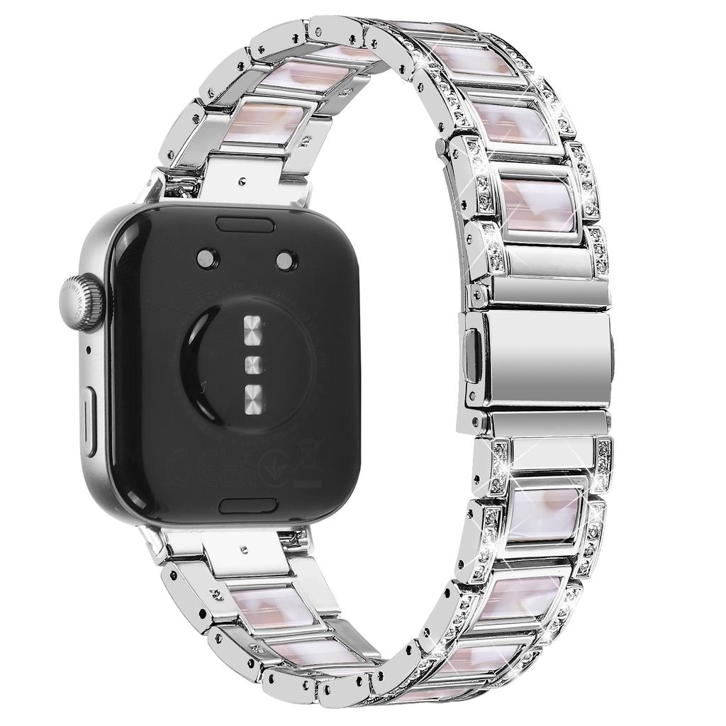For Huawei Watch Fit 3 Metal Alloy Watch Band Rhinestones Resin Wristband Bracelet