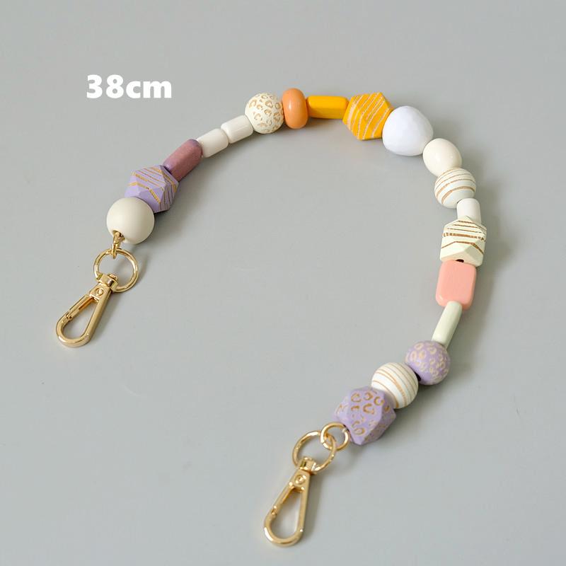 Новая женская сумка, аксессуар, красочные деревянные смоляные бусины, браслет ручной работы, чехол для телефона, ремешок, женская сменная сумка, ручка-цепочка