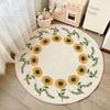 Modern Simple Flower Circular Carpet Bedroom Living Room Dressing Chair Bedside Carpet Circular Carpet Floor Mat