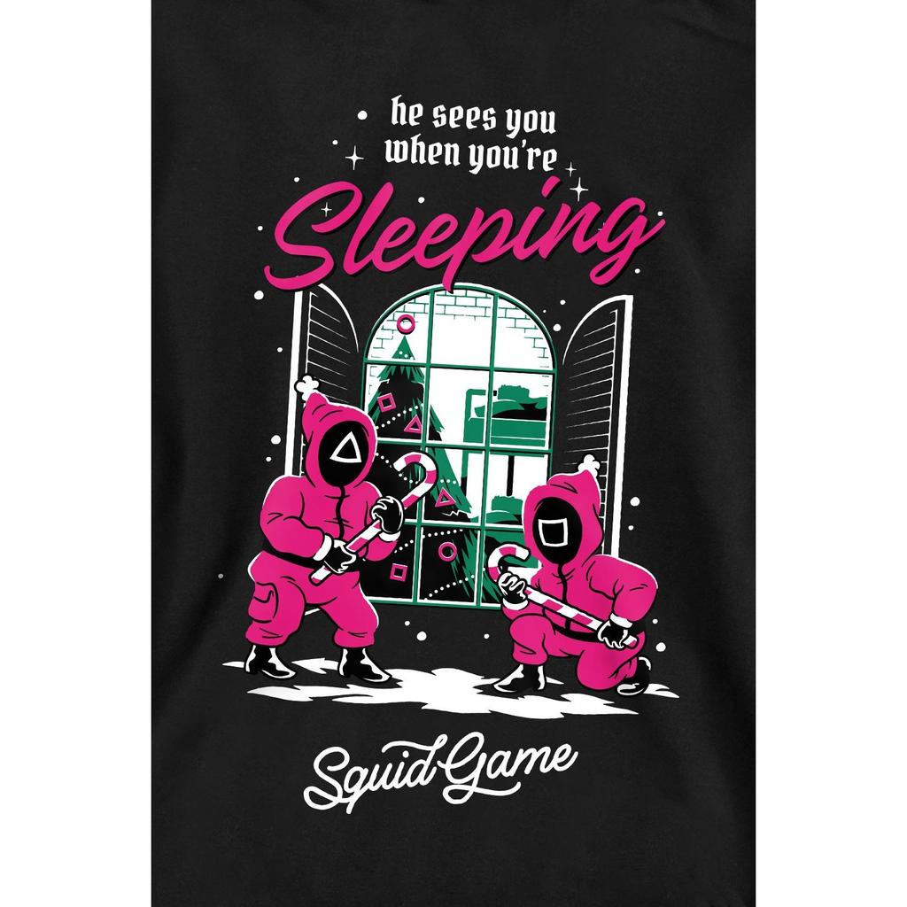 Squid Game Унисекс Взрослый Он Видит Тебя Когда Ты Спишь Толстовка