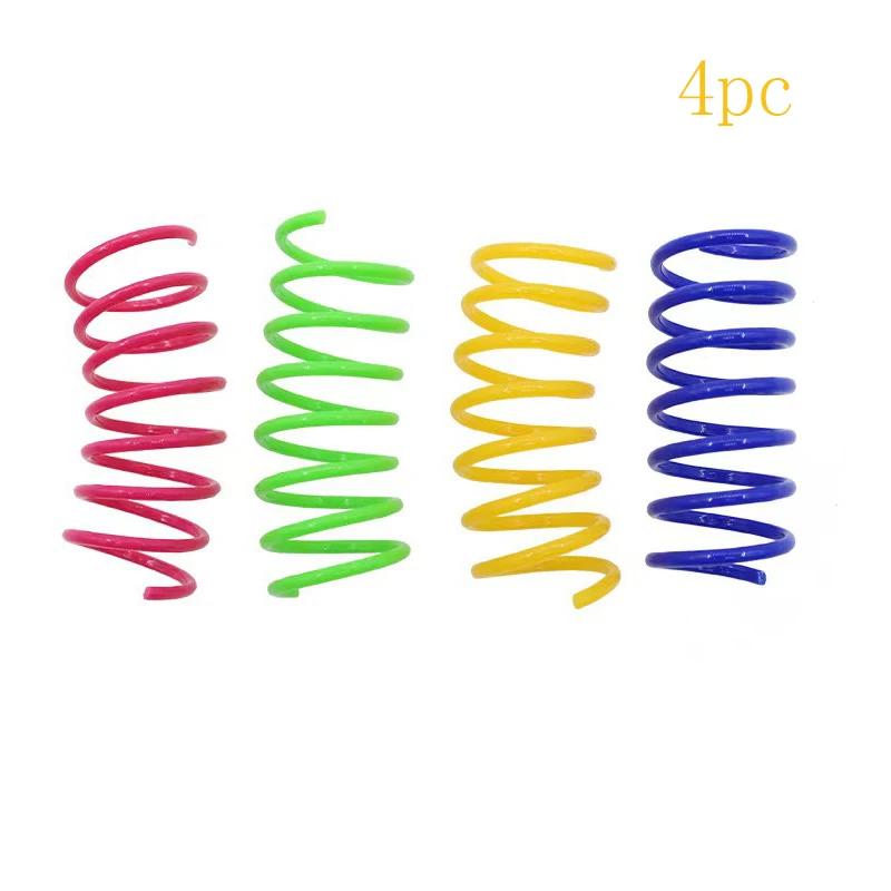 Colorful Cat Spring Toys Durable Plastic Coil Spiral Springs for Kitten Interactive Play 4/20PCS