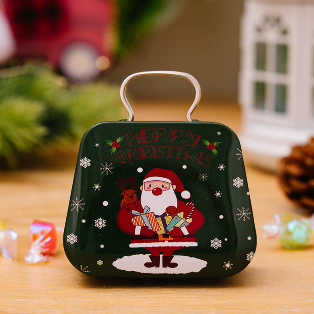 Christmas Decoration 2025 Metal Box Handbag Shape Tin Jar Jewelry Storage Case Kids Gift Can Storage Boxes 2026 Xms Party Decors
