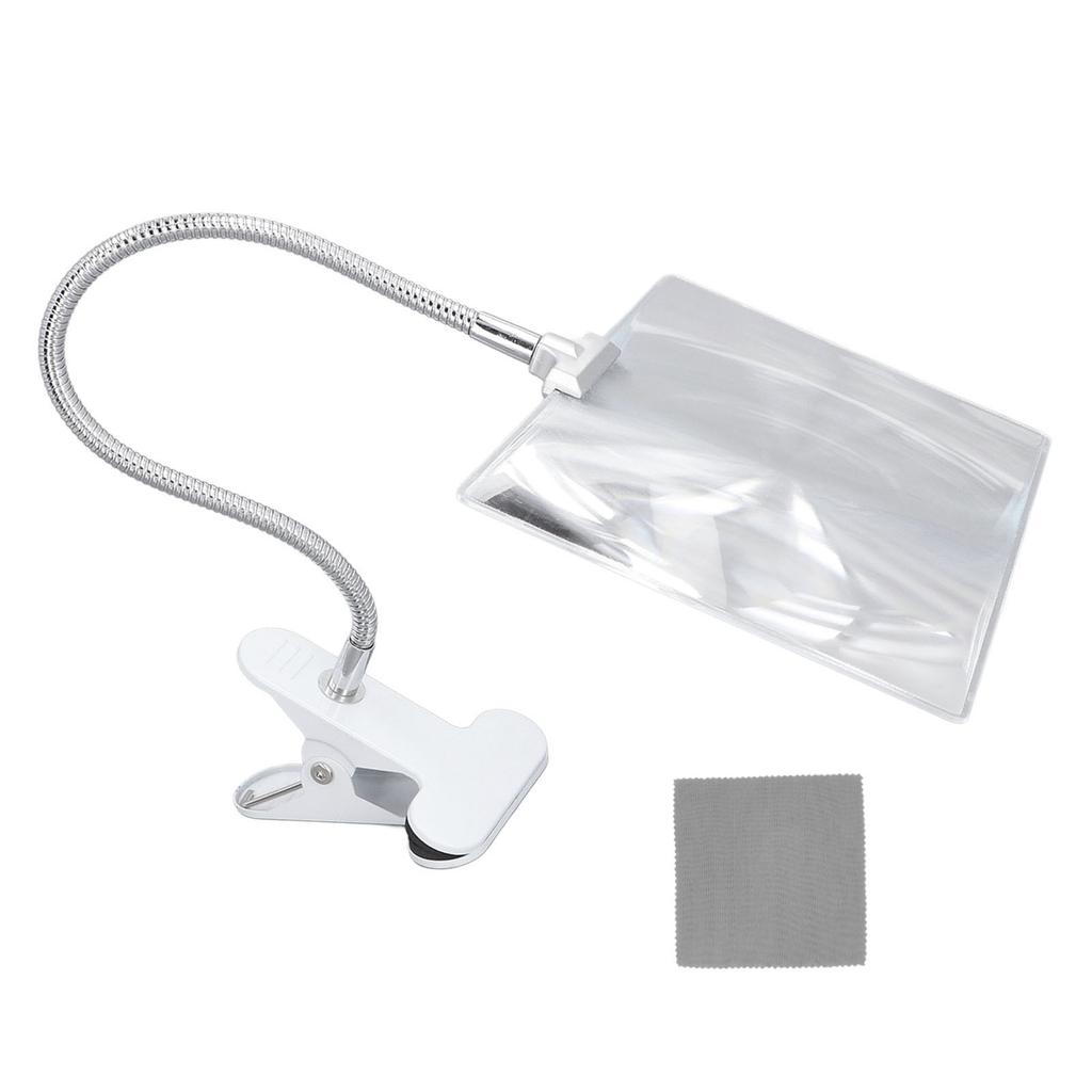 4X Большая лупа для чтения во весь лист с гибким гусиным горлом для пожилых