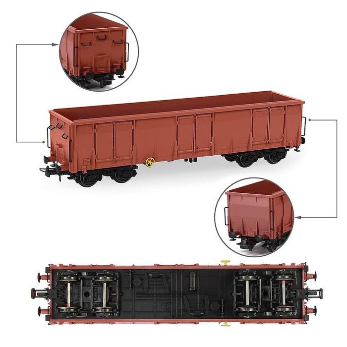 HO Gauge 40ft Brown High Cube Open Car (Flatcar) x 3. 1:87 Gondola Wagon, Train Vehicle, Model Railroad Freight Car C8742WR-3-NJP