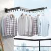 Wall-Mounted Foldable Aluminum Alloy Clothes Drying Rack Perfect for Balcony Bedroom Kitchen Living Room
