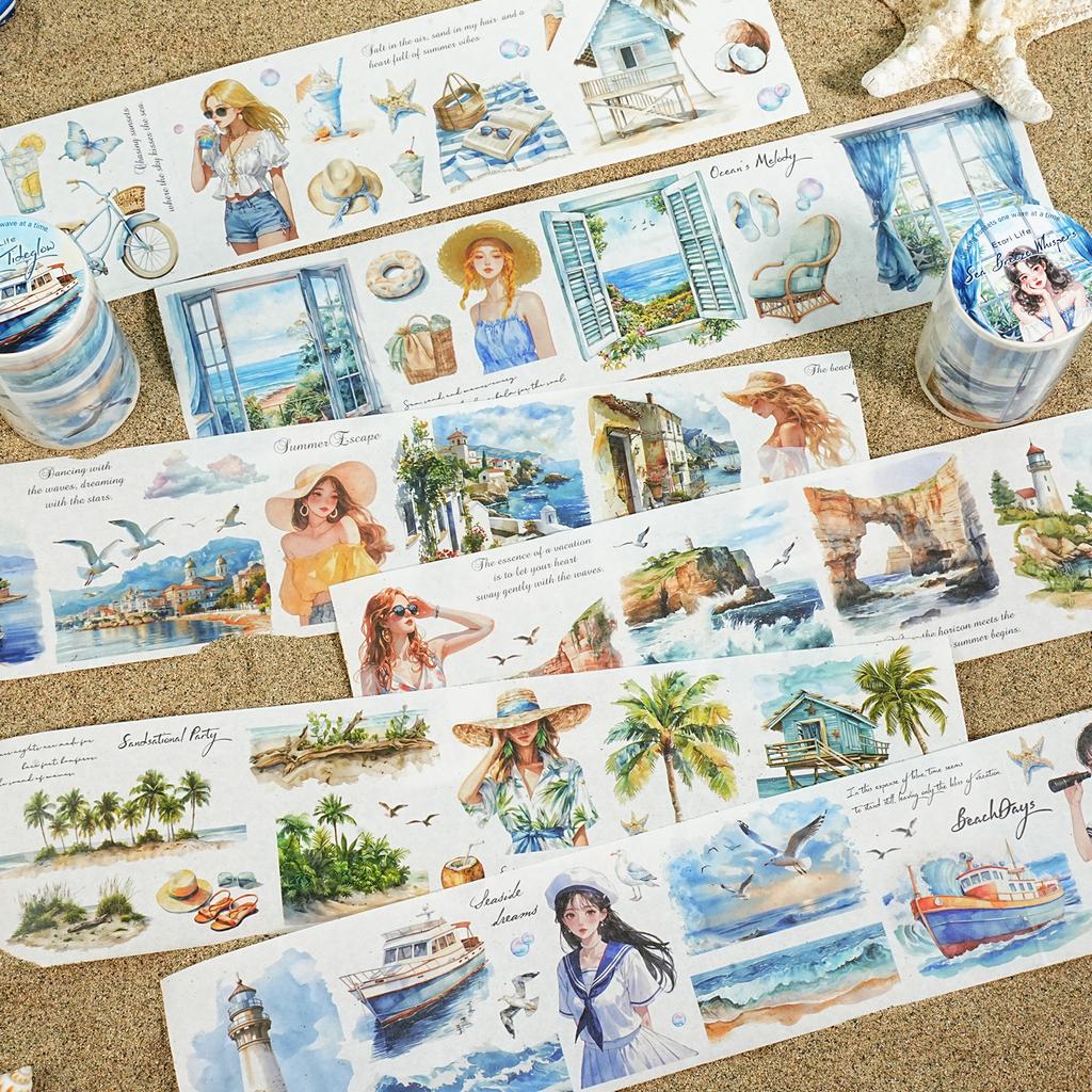6*200cm Washi Tape Flower Scenery Creative Decorative Masking Tapes for DIY Journal Scrapbooking Aesthetic Stationery Stickers