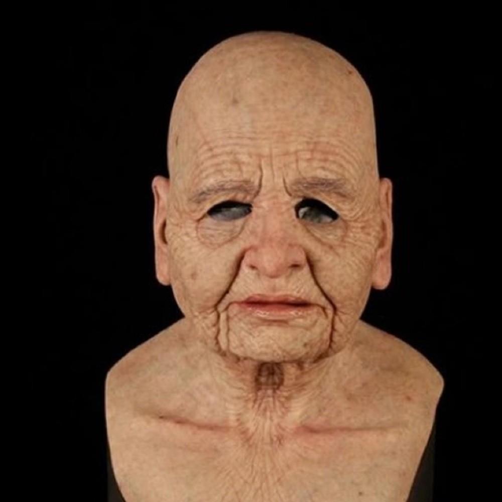 Halloween New Arrivals: Latex Granny Mask Headgear Old woman, bald man, mask