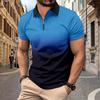 Мужская рубашка поло с коротким рукавом на молнии с интерфейсом, цветная 3D-печать, деловая модная повседневная рубашка