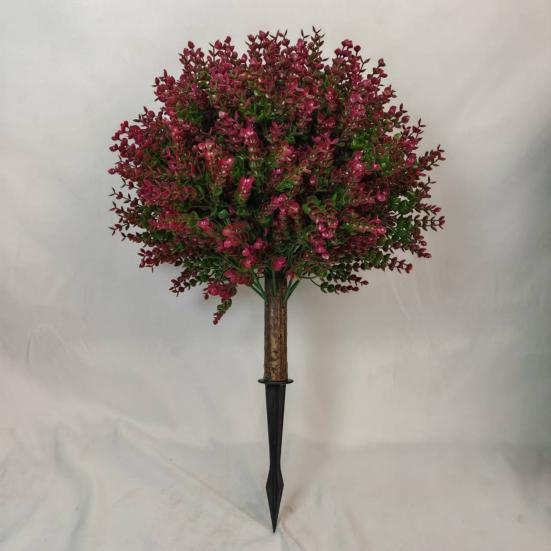 23-дюймовый искусственный шар для топиарной стрижки, искусственное розовое дерево самшита с шипом в земле, устойчивое к ультрафиолетовому излучению, искусственный кустарник для декора крыльца в саду