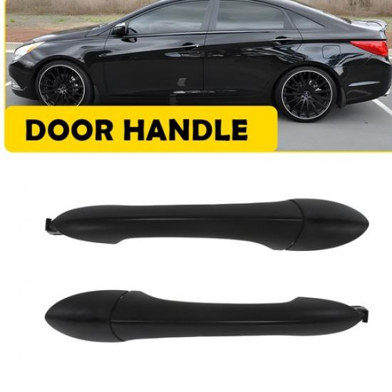 2x Front RH Rear Outside Exterior Door Handle Black For Hyundai Sonata 2011-2015