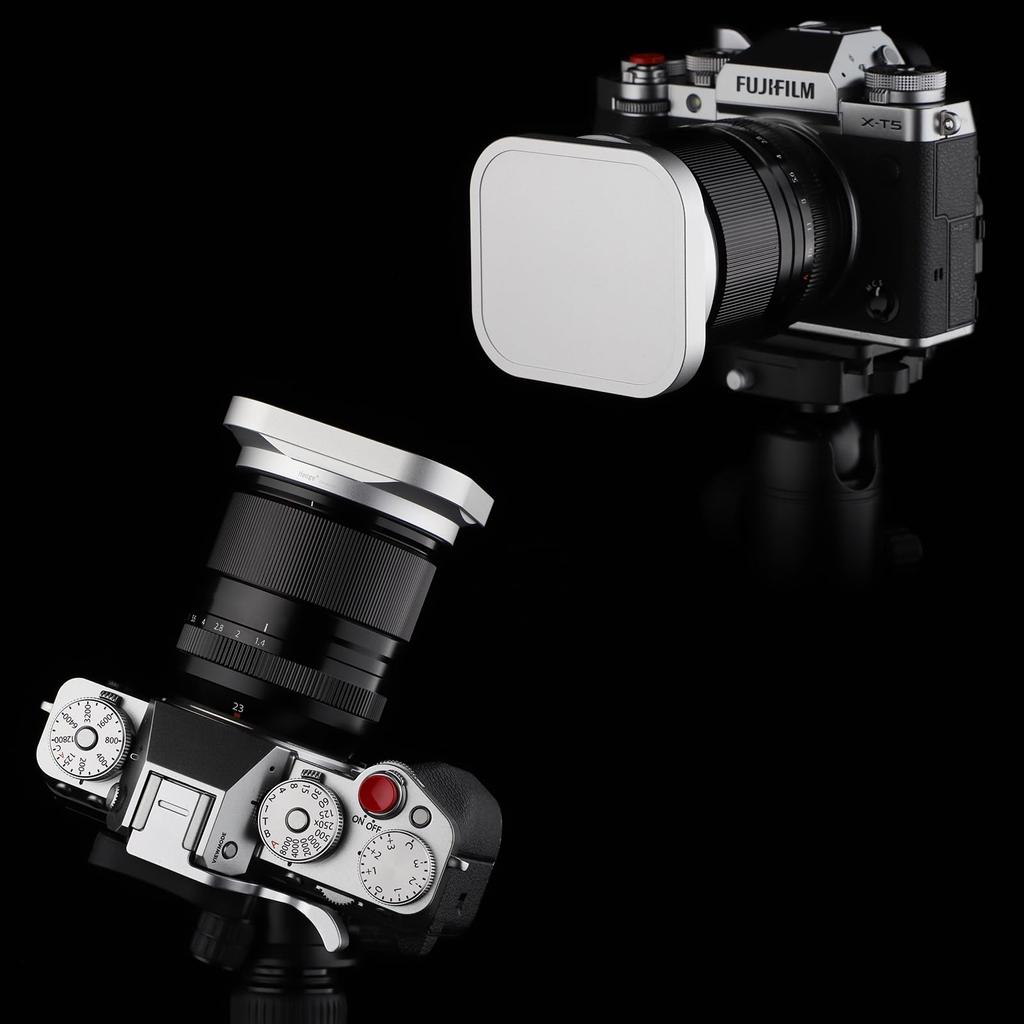 Haoge Silver Metal Square Lens Hood for Fujifilm XF33mm R WR Fujinon XF Fuji XF 23mm R LM WR Lens Hood Shade Bayonet Mount F1.4 Lens, 16-50mm, F/1.4