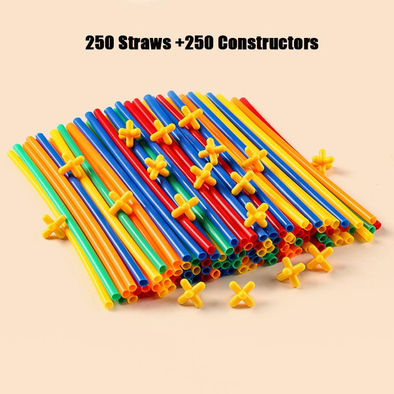 500/300/100 ШТ. Конструктор из соломинок STEM Строительные Соединяющиеся Пластиковые Инженерные Детские Образовательные Блоки De Construcción