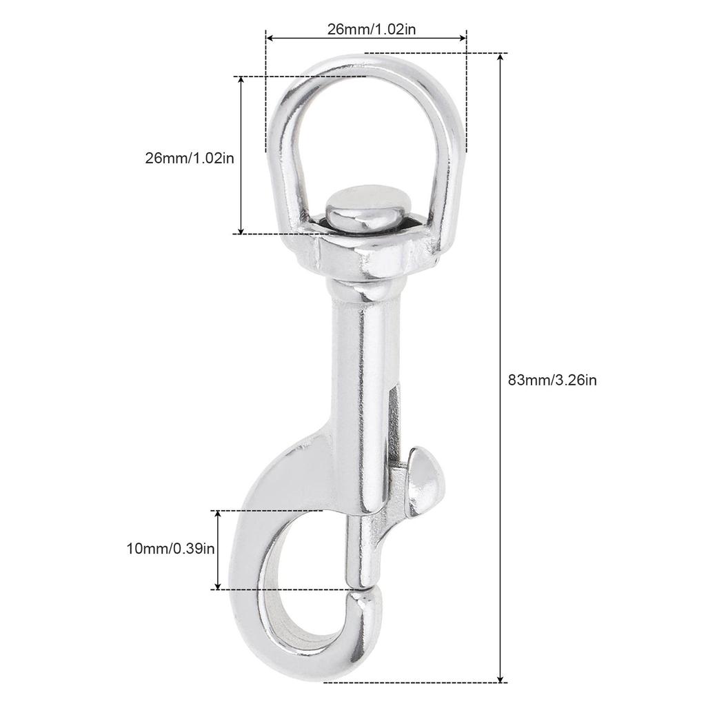 Сверхмощный зажим для подводного плавания из нержавеющей стали 316 морского класса для зажима спускового крючка для цепи/односторонняя застежка спускового крючка Пряжка для домашних животных