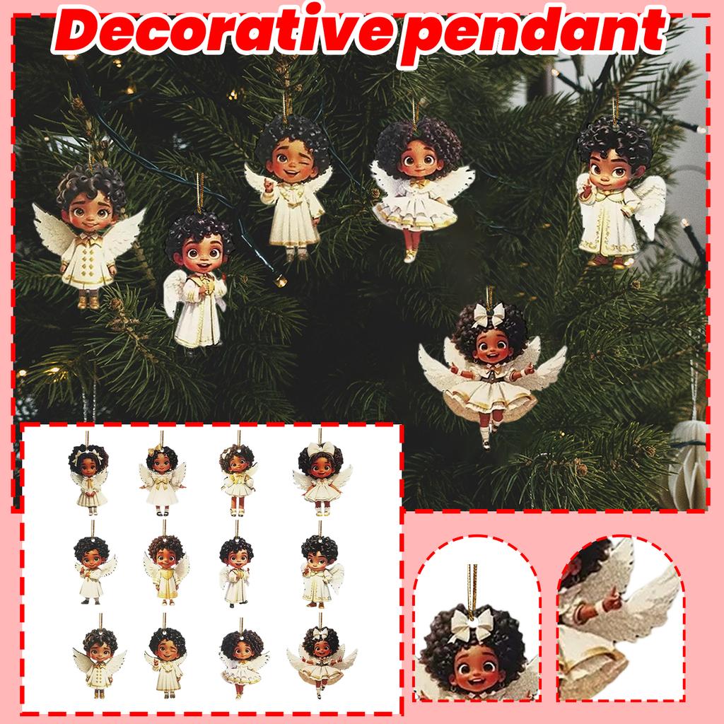 12 штук Викторианские ангелы Деревянные подвесные украшения для праздничного декора