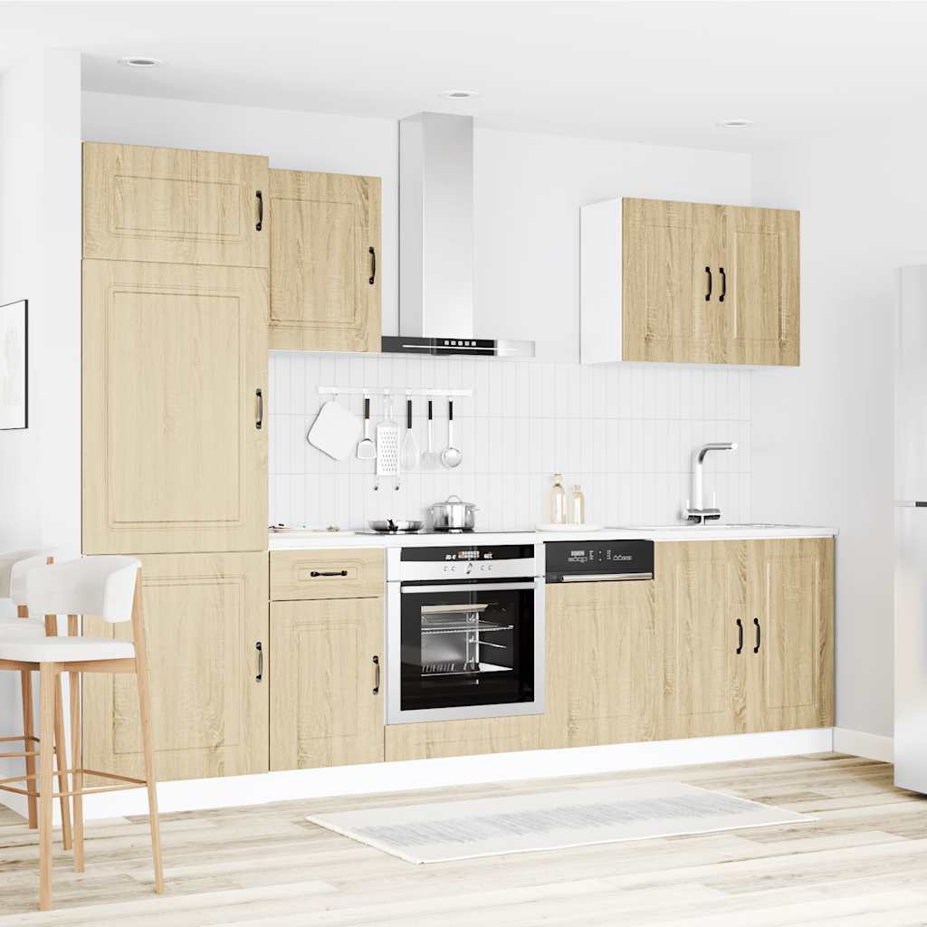 7 Piece Kitchen Cabinet Set Kalmar Sonoma Oak Wood Based Panel