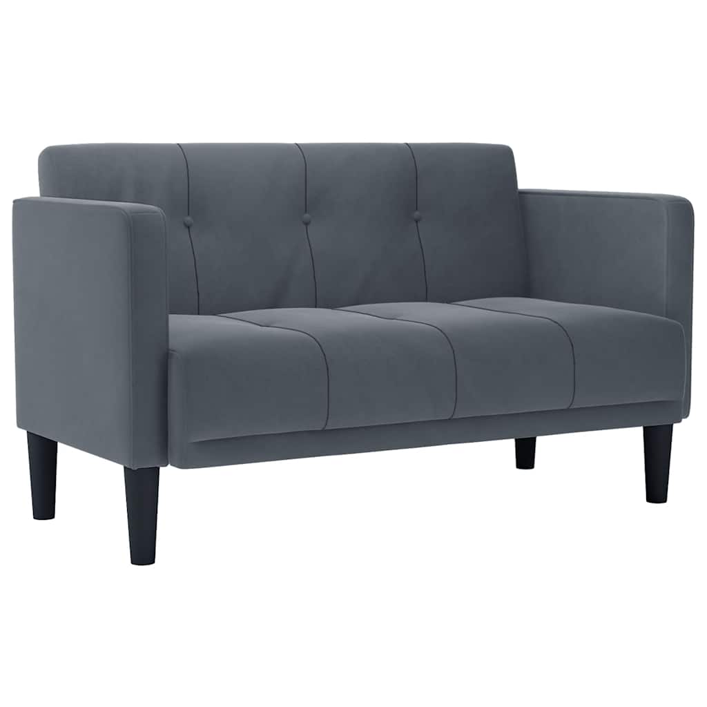 2 Seater Sofa Dark Grey 111 cm Velvet