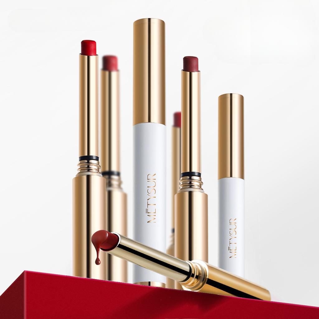 Зеркальная стойкая помада, увлажняющая, пухлая, яркая помада, которую нелегко размазать.